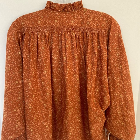 Doen Rust Paisley Ruffle Blouse - Picture 3 of 8